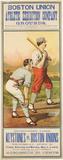 BASEBALL.  Boston Union Athletic Exhibition Company Grounds.  Buffalo, NY: John B.  Sage, [1883].  Chromolithographed poster, 692 x 262 mm (image size).  Est.  $15,000-25,000