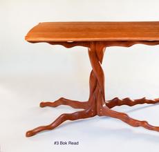 Furniture maker Bok Read's organic wood table.  Media, Pa.