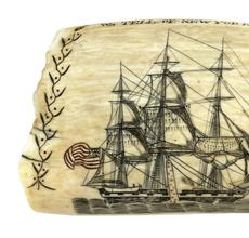 Masterpiece scrimshaw whale's tooth by Edward Burdett