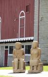 Two large carved sandstone figures of Indians by Ernest “Popeye” Reed will cross the block.  Born in 1919, Reed was a cabinetmaker and carpenter before concentrating on his artistic carvings in 1968 when he was able to become a full-time artist.