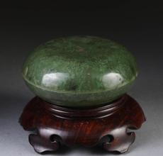 20th century Chinese Green Jade Seal Paste BOx