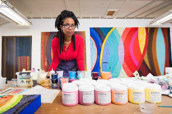 June Edmonds in her studio