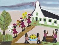 One of two paintings by the renowned folk artist Clementine Hunter to be sold April 12-13.