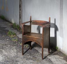 Charles Rennie Mackintosh Stained Oak Armchair, circa 1897.  Est.  $40,000-60,000