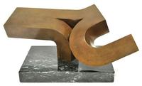 Clement Meadmore (Australian, 1929-2005) Open End, Bronze on Marble base.