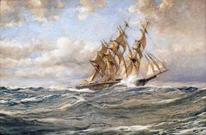 Three important nautical themed artworks by the renowned British painter Montague Dawson will be in the Oct.  26 auction.