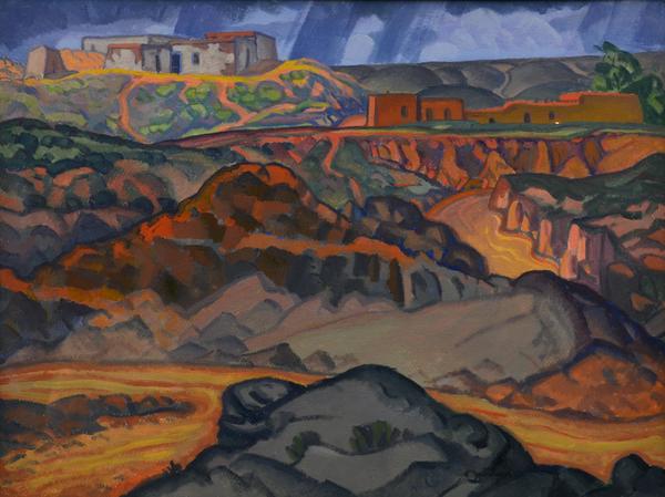 The strongest performer from the Langell Collection was this rare painting by Raymond Jonson (American, 1981-1982) titled “Arroyo 4 (1922).” This signed framed oil on board was expected to sell for $12,000 on the high side but sold for a staggering $65,175.