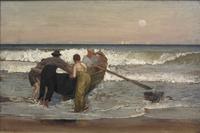 "Pushing Off the Boat at Sea Bright" by Louis Comfort Tiffany, part of a major exhibit at the Nassau County Museum of Art.