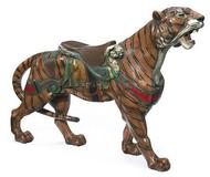 A Fine carved and painted carousel tiger by Gustav Dentzel, Philadelphia, circa 1905, sold for $45,000 at Bonhams on Dec.  6.