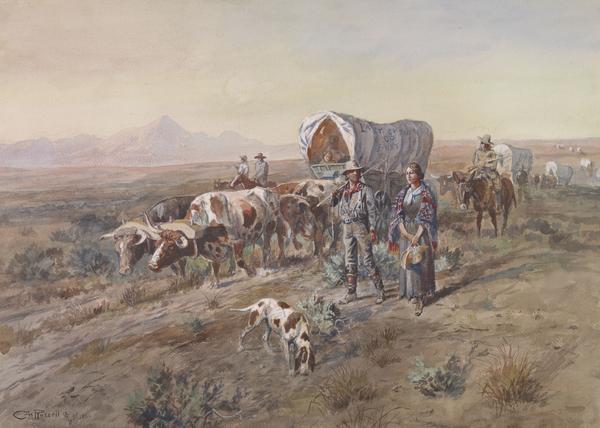 Charles M.  Russell (1864–1926) Last Chance or Bust, 1900.  Watercolor on paper.  C.  M.  Russell Museum, Great Falls, Montana, Gift of Mr.  and Mrs.  John D.  Stephenson.  