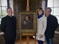 Father Jamie McLeod, Fiona Bruce and Philip Mould with the newly discovered van Dyck painting.