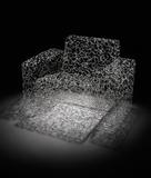 Brent Kee Young Matrix Series: Modern Chair, 2011 Flame worked Pyrex glass h 35, w 30, d 26 in.  Riley Galleries 