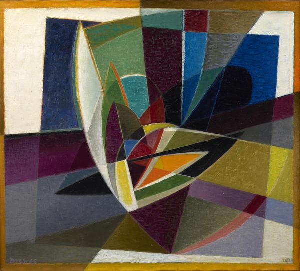 Werner Drewes (1899-1985), Destroyed Tranquility, 1972, oil on canvas, 35 ⅞ x 40 in.