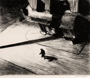 Edward Hopper, Night Shadows, 1921, Etching, Collection of Dr.  Dorrance Kelly