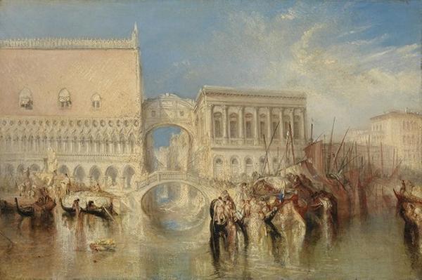 J.M.W.  Turner (1775–1851).  Venice, the Bridge of Sighs, exhibited 1840.  Oil on canvas, 27 x 36 in.  Tate: Accepted by the nation as part of the Turner Bequest 1856.  Photo © Tate, 2019