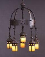 Gustav Stickley, Five Light Electrolier, no 233, c.  1904