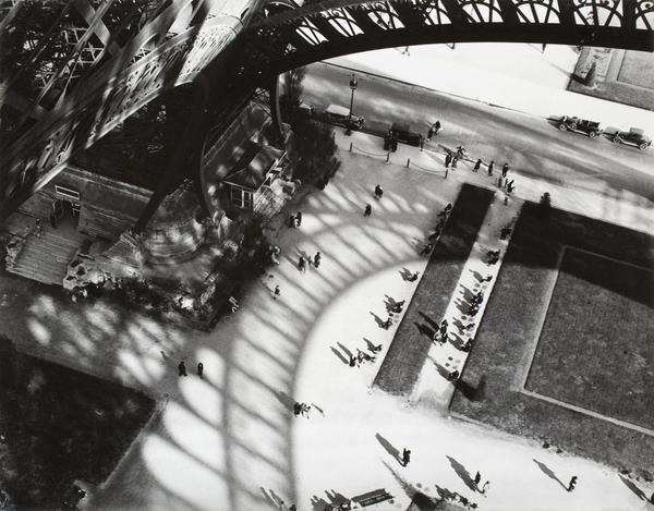 André Kertész, American (b.  Budapest, Hungary, 1884–1985) Eiffel Tower, 1929.  Gelatin-silver print, printed, ca.  1939.  Museum purchase, gift of Mr.  Edwynn Houk, Renée & Paul Mansheim, Mr.  and Mrs.  Thomas Lane Stokes, Jr., Mr.  and Mrs.  Robert K.  Molloy, Mr.  Robert McLanahan Smith, III, Mr.  and Mrs.  Richard M.  Waitzer, Mr.  Calvin H.  Childress, Mr.  and Mrs.  Howard M.  Martinez, Jr., and in memory of Alice R.  and Sol B.  Frank © Estate of André Kertész 