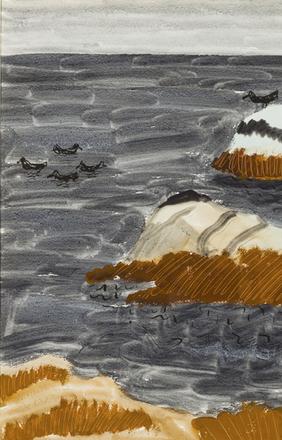 Milton Avery, Roosting Seagulls in Lavendar Sea