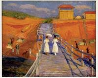 William Glackens, Cape Cod Pier, 1908, oil on canvas, 26 in.  x 32 in.  NSU Museum of Art Fort Lauderdale, Gift of anonymous donor.  