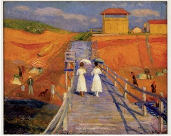 William Glackens, Cape Cod Pier, 1908, oil on canvas, 26 in.  x 32 in.  NSU Museum of Art Fort Lauderdale, Gift of anonymous donor.  