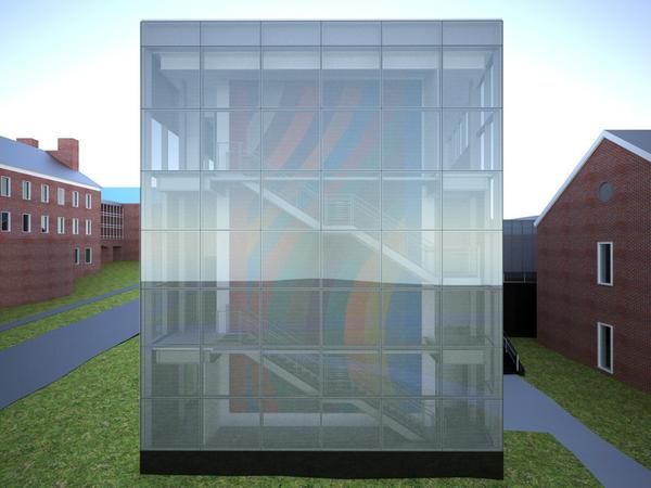 East façade, Colby College Museum of Art Expansion, © Frederick Fisher and Partners Architects