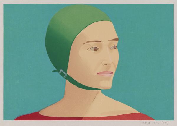 The Green Cap, 1985, Alex Katz (American, born in 1927) Woodcut.  Promised gift of Alex Katz © 2012 Alex Katz/Licensed by VAGA, New York, NY.  Photograph © Museum of Fine Arts, Boston