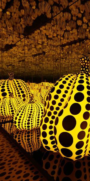 All the Eternal Love I Have for the Pumpkins, 2016.  Photo: Courtesy KUSAMA Enterprise, Ota Fine Arts, Tokyo / Singapore and Victoria Miro, London © Yayoi Kusama.