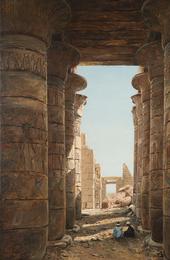 Lockwood de Forest (1850-1932) Ramesseum at Thebes, Egypt, circa 1876, oil on canvas, 37 1/8 x 29 2/8 inches 