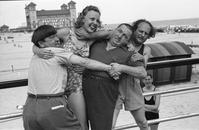 The Three Stooges and Barbara Bradford Mann on the Steel Pier, Atlantic City, 1938