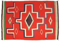 This late 19th century Germantown fine weave blanket with cross pattern will be sold March 8-9 in Mesa, Arizona.