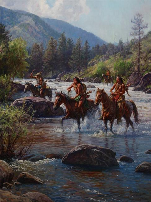 Lot 142B: Martin Grelle, (1954- ), Whitewater Passage, 2015, oil on linen, 40 x 30