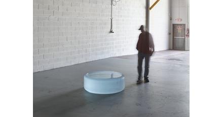 Roni Horn Untitled ("Here I feel movement without definition, without edges.  The stones go by like the hours.") 2016 Solid cast glass with as-cast surfaces with oculus Height: 38 cm / 15 in Diameter: 106.7 cm / 42 in Photo: Tom Powel Imaging 