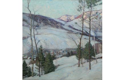 'Jamaica, Vermont, Nestled among the Mountains' by Aldro T.  Hibbard (1886-1972), oil on canvas, 36 1/4 x 36 1/4 inches, signed lower right: A.  T.  Hibbard, circa 1920