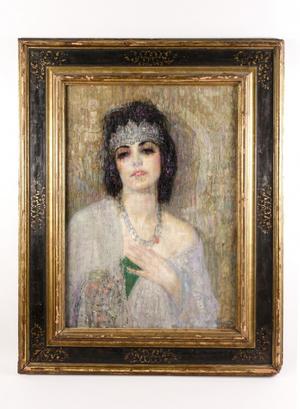 This bust portrait by Hovsep Pushman (1877-1966), titled Sacred lotus of the Nile, brought $50,000 at Ahlers & Ogletree's Oct.  4-5 auction.