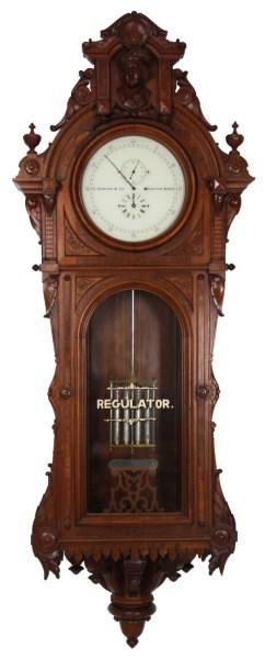 This E.  Howard & Company No.  47 wall-hanging astronomical regulator clock sold for a record $356,950 at Fontaine's Auction Gallery.