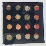 "Black T Boro: Circles" 2012 20" x 20" Discarded t-shirts, cotton and rayon thread appliquéd and embroidered.