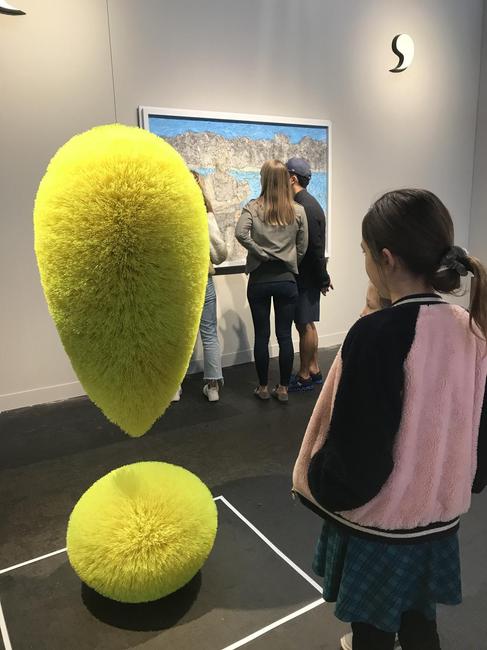 The crowd-pleasing “Exclamation Point” by Richard Artschwager, in the booth of Sprüth Magers.  Asking price was said to be $550,000 for the piece which reportedly sold.