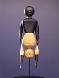 From exhibitor Just Folk is this Topsy Turvy Doll, Circa 1900.  Carved wood with polychrome and fabric.  Signature work from the Mendelsohn Collection, one the most important collections of American Folk Art in the country.