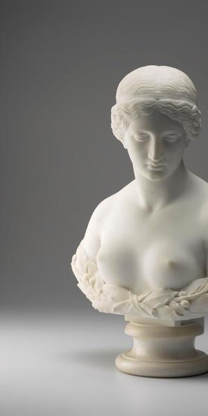 Harriet Hosmer, Daphne, 1853, marble, Purchased with funds provided by the Calvin and Marisa Allen Foundation, Anne Allen Cheatham, and Lizzie Cheatham McNairy and Charlie McNairy on behalf of the Matrons of the Arts Initiative, and by the bequest of Carlisle Adams