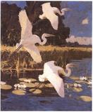 Frank Benson's "Great White Herons,' 1933, was sold by the Pennsylvania Academy of Fine Arts.