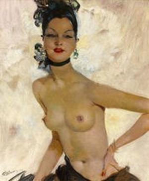 Jean Gabriel Domergue, La Danseuse du Lido, circa 1930, oil on canvas, 25 5/8 high x 21 1/4 wide