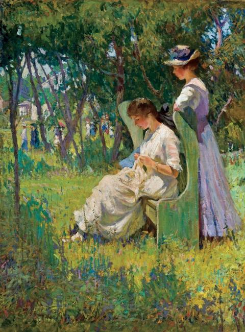 Signed Impressionist painting by Mary Titcomb (Am., 1858-1927), circa 1905 ($120,000).