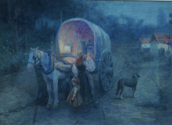 This captivating nocturnal watercolor painting by E.I Couse is being offered for $110,000.