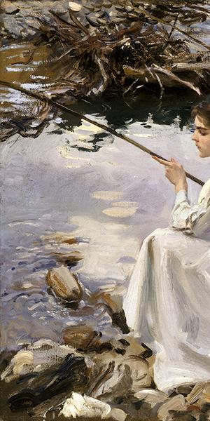 John Singer Sargent (American, born in Italy, 1856–1925), Two Girls Fishing, 1912, oil on canvas, 22 x 28 1/4 in., Cincinnati Art Museum, Cincinnati, Ohio.  John J.  Emery Fund, 1918.39, Photograph courtesy of Bridgeman Images