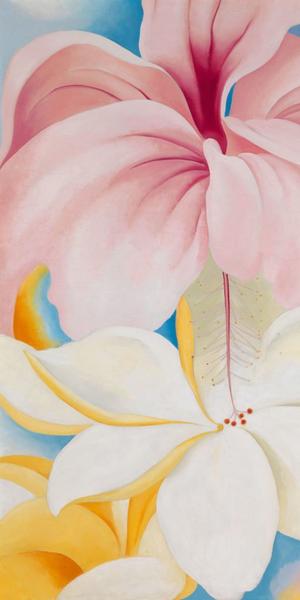 Georgia O’Keeffe, Hibiscus with Plumeria, 1939, Oil on canvas, 40 x 30 in., Smithsonian American Art Museum, Gift of Sam Rose and Julie Walters, 2004.30.6 © 2018 Georgia O’Keeffe Museum / Artists Rights Society (ARS), New York