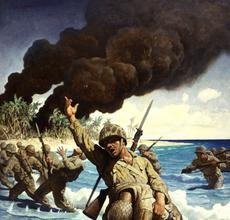 N.  C.  Wyeth (1882–1945) Untitled (Marines landing on the beach), 1944