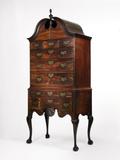 The Exceptional Arnold-Wicks Family Queen Anne Shell-Carved and Figured Mahogany High Chest of Drawers with Open Talons, Made by John Townsend, Newport, Rhode Island, Dated 1756.  Est.  $2/3 million.