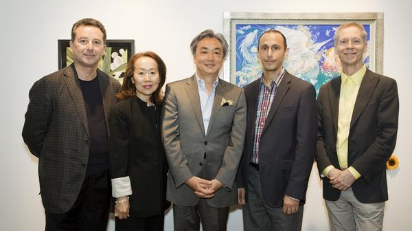 Judges of the competition with Tomoko Torii, executive director of the Harmony for Peace Foundation (second left)