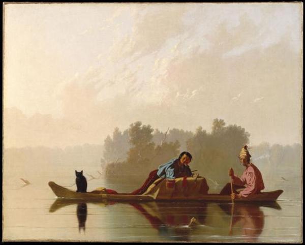 George Caleb Bingham (1811–1879) Fur Traders Descending the Missouri, 1845.  Oil on canvas.