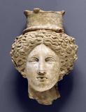 "Head of a Goddess," 350-300 BC.  is among 150 works in "Sicily: Between Greece and Rome," at the Getty Museum.  The exhibit will not travel to the Cleveland Museum of Art as planned.  